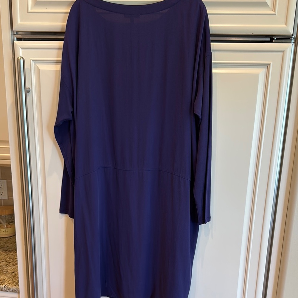 Eileen Fisher Women's Silk Tunic in Rich Purple - Picture 4 of 8
